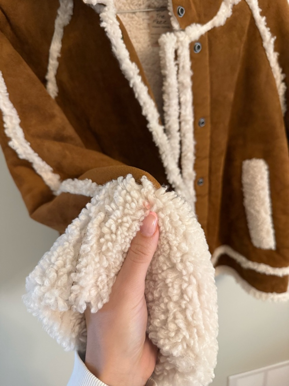 Free People Rust Brown Sherpa-Trim Hooded Jacket - Picture 8 of 12